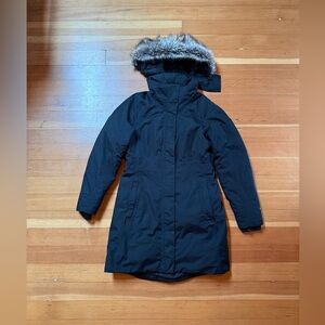 The North Face Black Puffer Coat with Fur Hood
